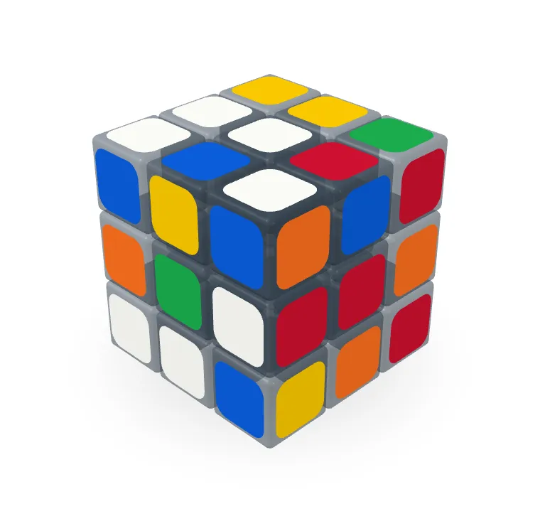 The scrambled cube in the glass style on the light page